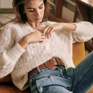 Sezane Gilet Marlow Sweater Ecru